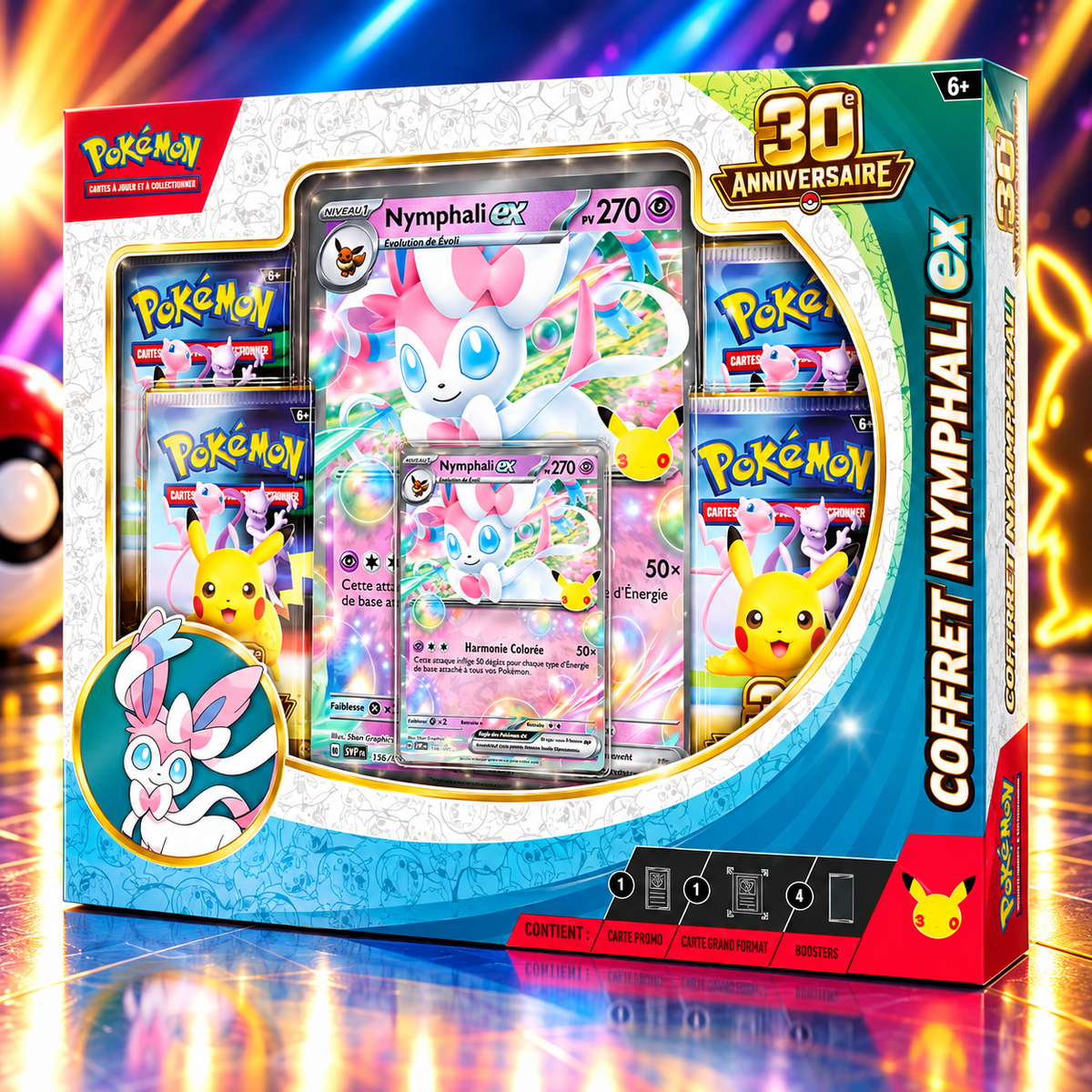 Coffret Pokémon 30ᵉ Anniversaire Nymphali-ex version française