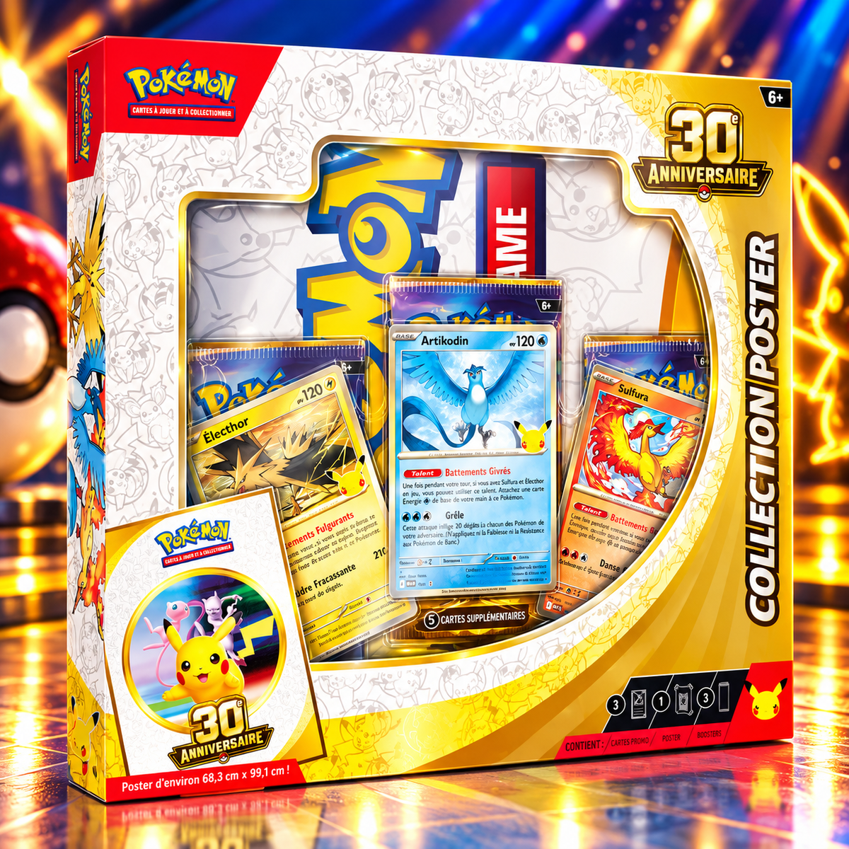 Coffret Pokémon 30ᵉ Anniversaire Collection Poster version française