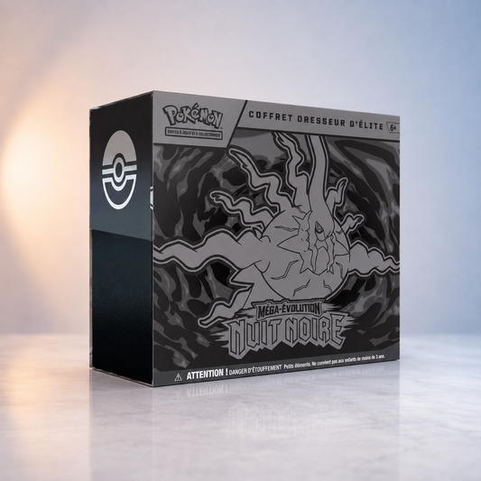 Coffret Dresseur d'Élite Pokémon ME05 Nuit Noire version française scellé, 9 boosters